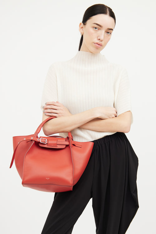 Celine Red Leather Small Big Bag