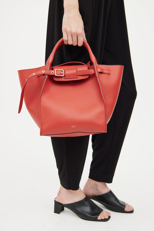 Celine Red Leather Small Big Bag