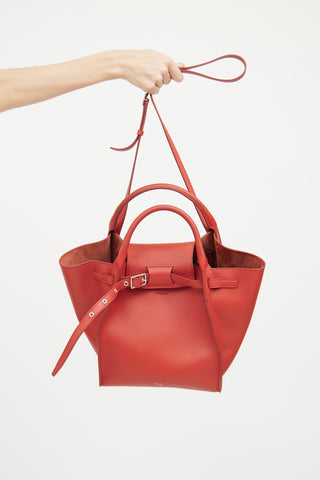 Celine Red Leather Small Big Bag