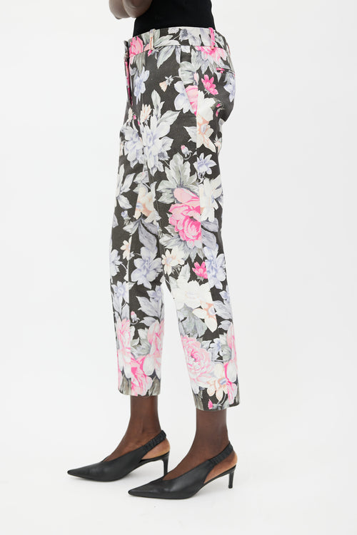 Celine Resort 2012 Black 
Multi Floral Trouser