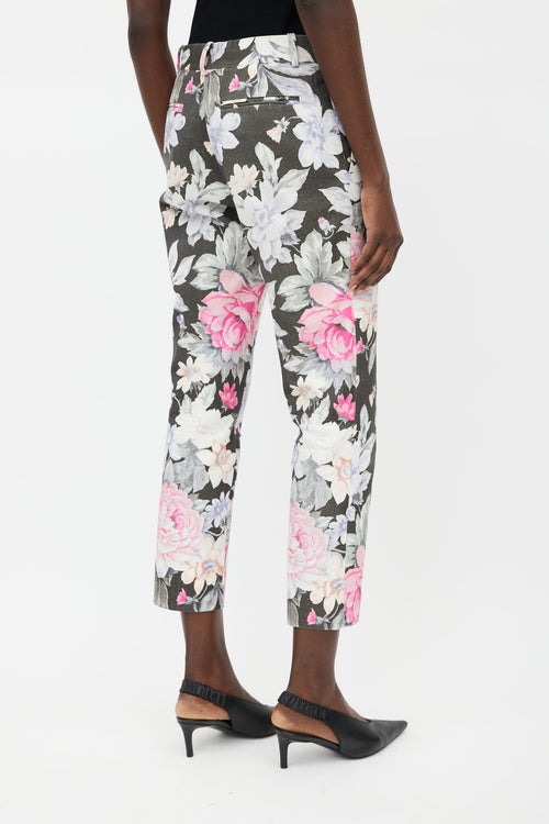 Celine Resort 2012 Black 
Multi Floral Trouser