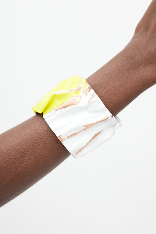 Celine SS 2014 White 
Yellow Crushed Painted Cuff