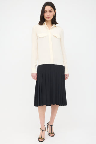 Celine Silk Pleated Drop Waist Dress