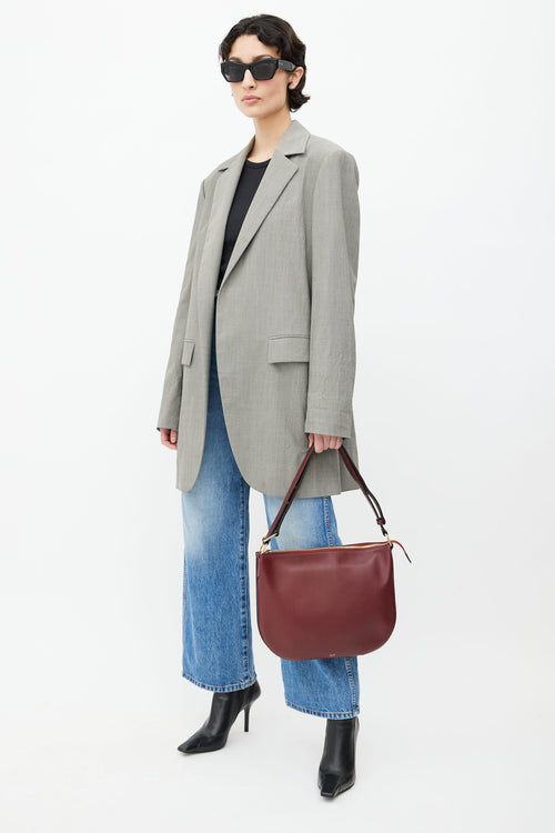 Celine Spring 2016 Burgundy Saddle Shoulder Bag