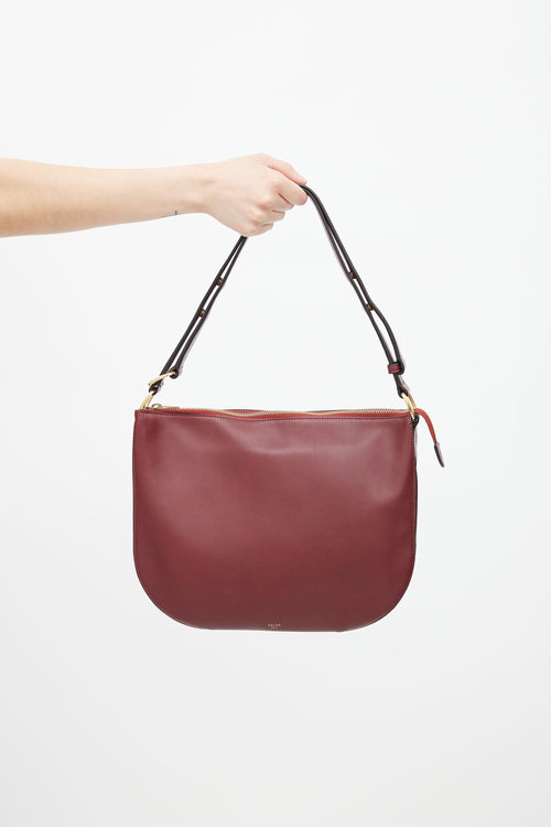 Celine Spring 2016 Burgundy Saddle Shoulder Bag