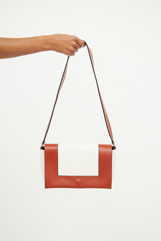 Celine White 
Brown Bi Colour Frame Bag