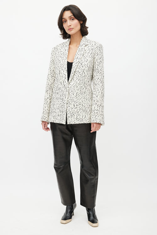 Celine White 
Black Boucle Wool Blazer