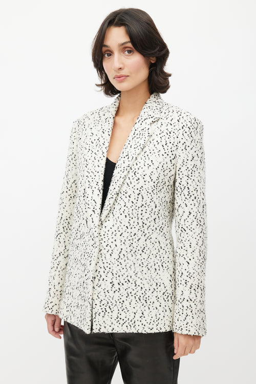 Celine White 
Black Boucle Wool Blazer