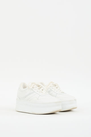 Celine White Leather Block  Sneaker