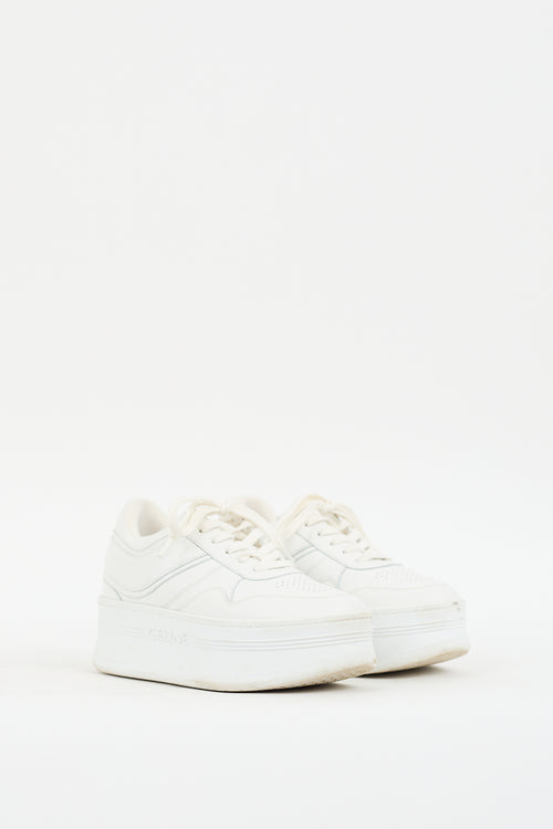 Celine White Leather Block  Sneaker