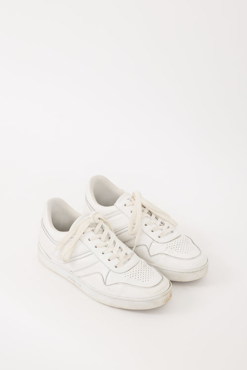 Celine White Leather Low Top Sneaker