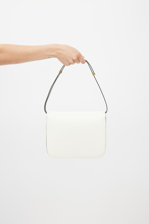 Celine White 
Gold Patent Classic Bag