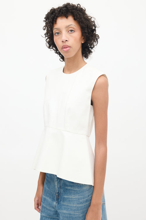 Celine White Peplum Top