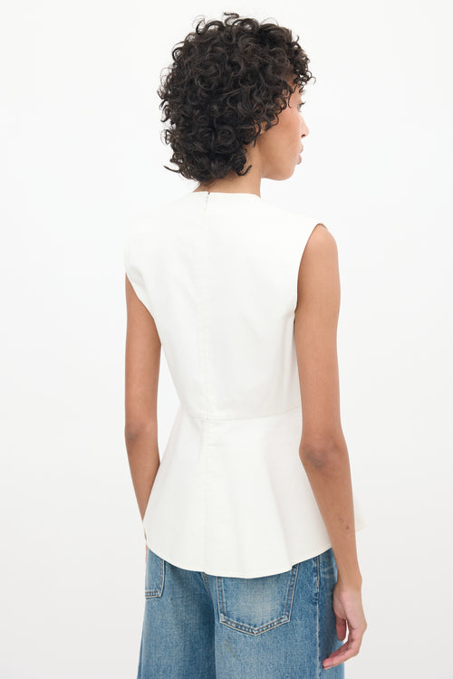 Celine White Peplum Top