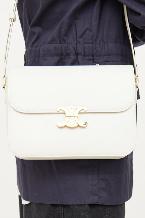 Celine White Classique Triomphe Bag