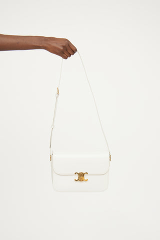 Celine White Classique Triomphe Bag