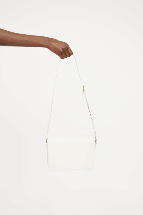 Celine White Classique Triomphe Bag