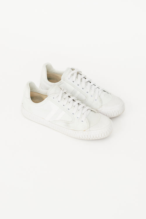 Celine White Canvas Plimsoll Sneaker