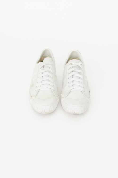 Celine White Canvas Plimsoll Sneaker