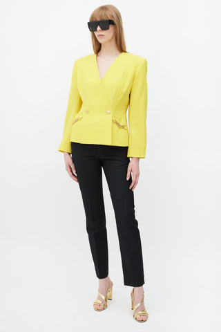 Celine Yellow 
Gold Wool Padded Blazer