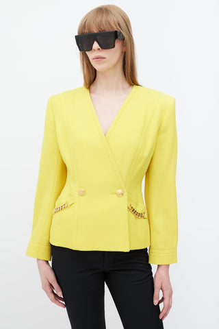 Celine Yellow 
Gold Wool Padded Blazer