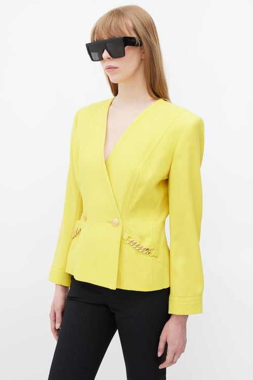 Celine Yellow 
Gold Wool Padded Blazer