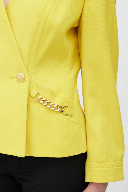 Celine Yellow 
Gold Wool Padded Blazer