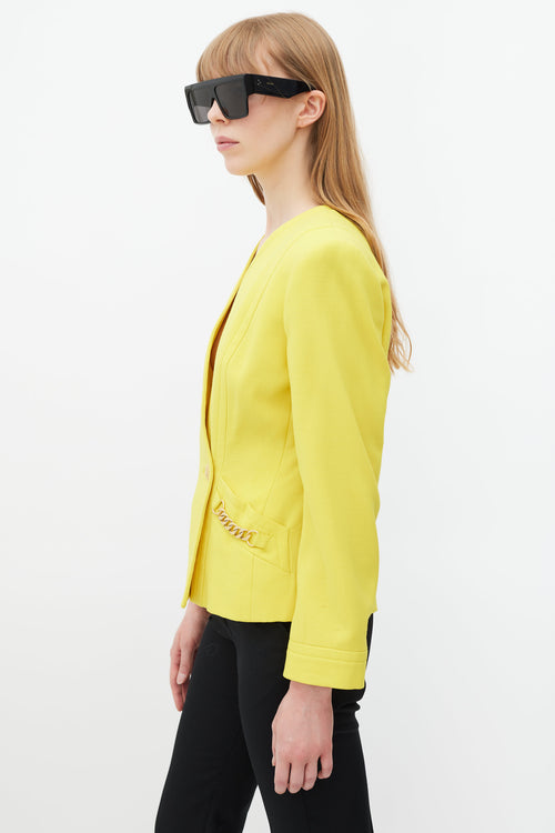 Celine Yellow 
Gold Wool Padded Blazer