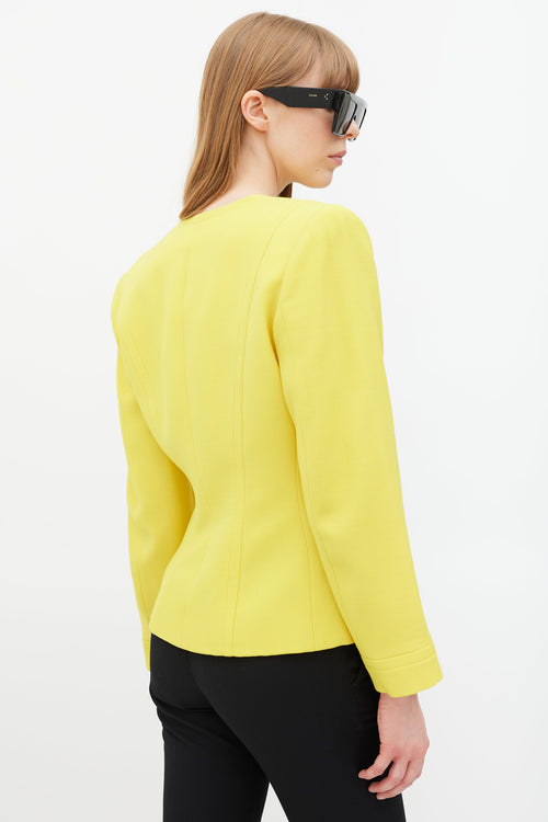 Celine Yellow 
Gold Wool Padded Blazer