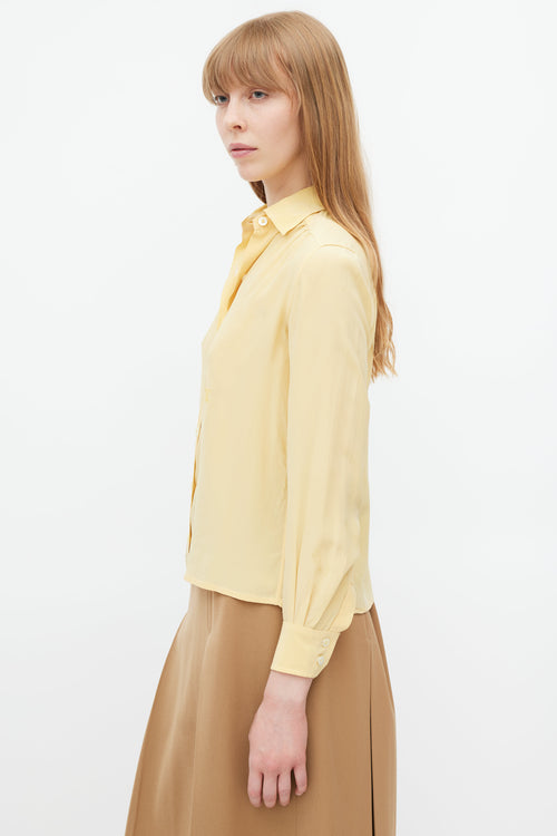 Celine Yellow Silk Triomphe Shirt