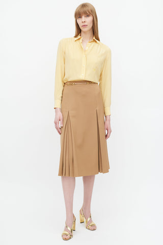 Celine Yellow Silk Triomphe Shirt