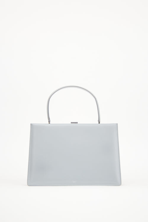 Celine Grey Leather Medium Clasp Bag