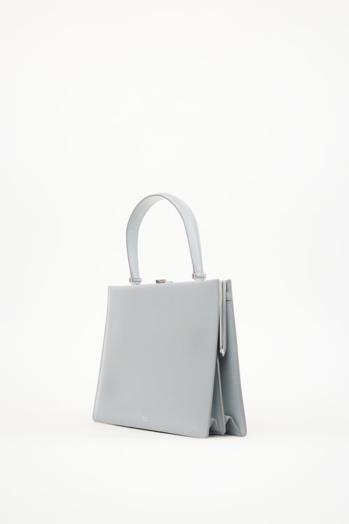 Celine Grey Leather Medium Clasp Bag