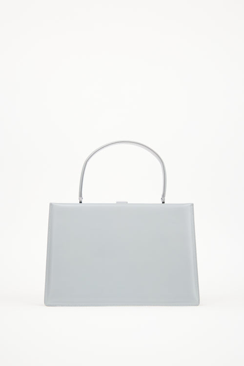 Celine Grey Leather Medium Clasp Bag