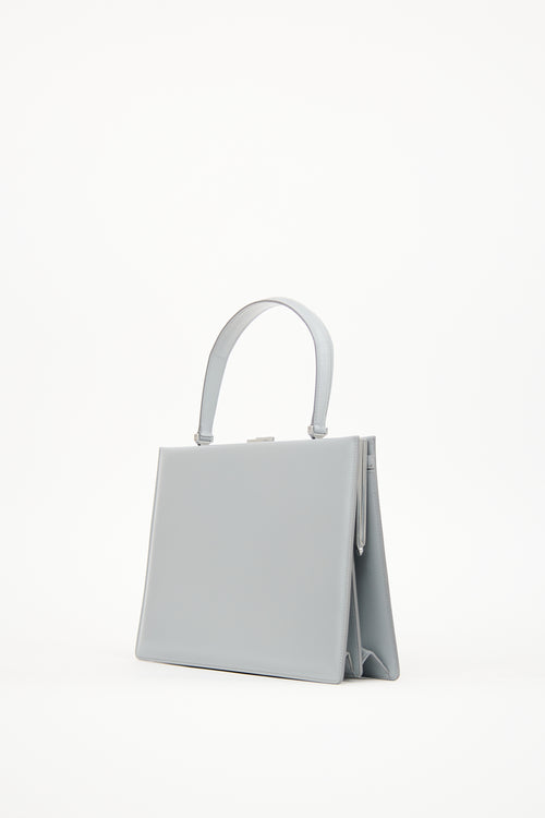 Celine Grey Leather Medium Clasp Bag