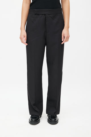 Celine Black Back Ankle Slit Trouser