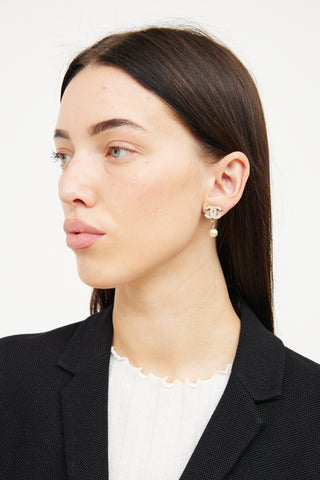 Chanel 2005 CC Pearl Drop Earrings