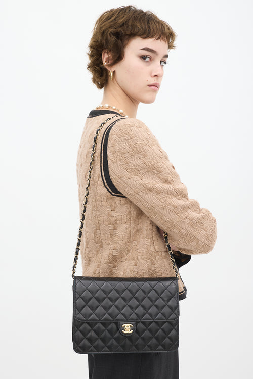 Chanel 2008 Black Quilted Leather Classic Flap Bag