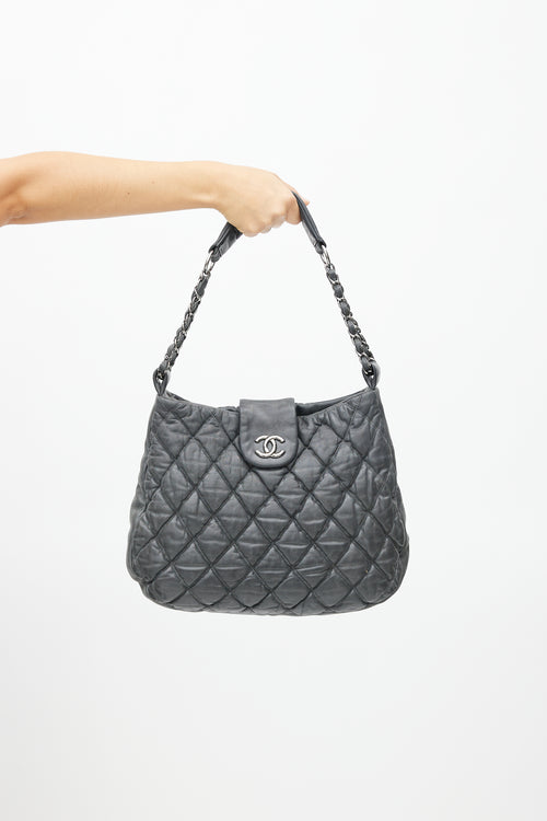 Chanel 2008 Grey Bubble Quilted Shoulder Bag