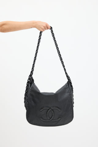 Chanel 2009 Black Leather CC Chain Bag