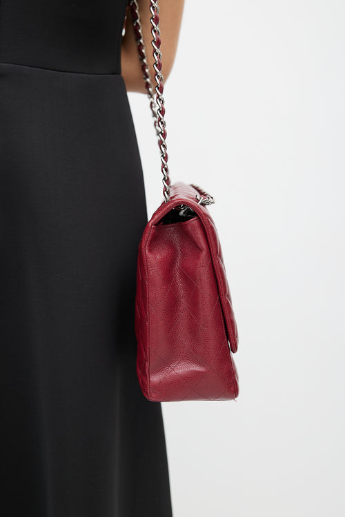 Chanel 2010 Burgundy Quilted Leather Maxi Flap Bag