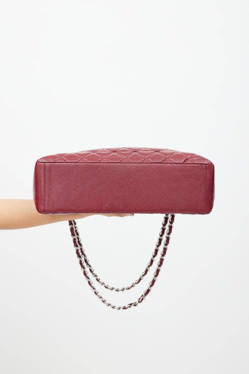 Chanel 2010 Burgundy Quilted Leather Maxi Flap Bag