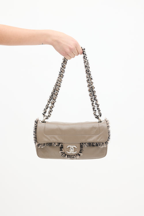 Chanel 2010 Taupe Patent Leather Chain Flap Bag