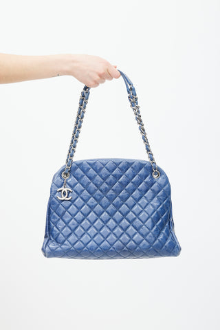 Chanel 2011 Blue Leather Mademoiselle Bowler Bag