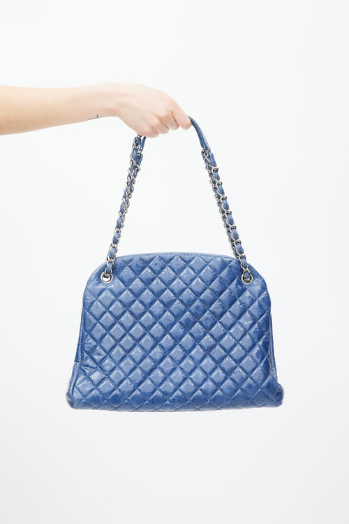 Chanel 2011 Blue Leather Mademoiselle Bowler Bag