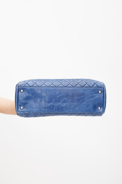 Chanel 2011 Blue Leather Mademoiselle Bowler Bag