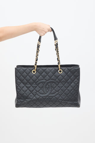 Chanel 2012 Black Caviar Grand Shopper Tote Bag