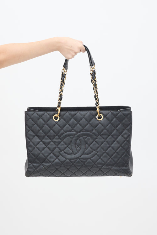 Chanel 2012 Black Caviar Grand Shopper Tote Bag