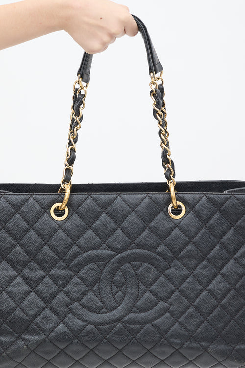 Chanel 2012 Black Caviar Grand Shopper Tote Bag