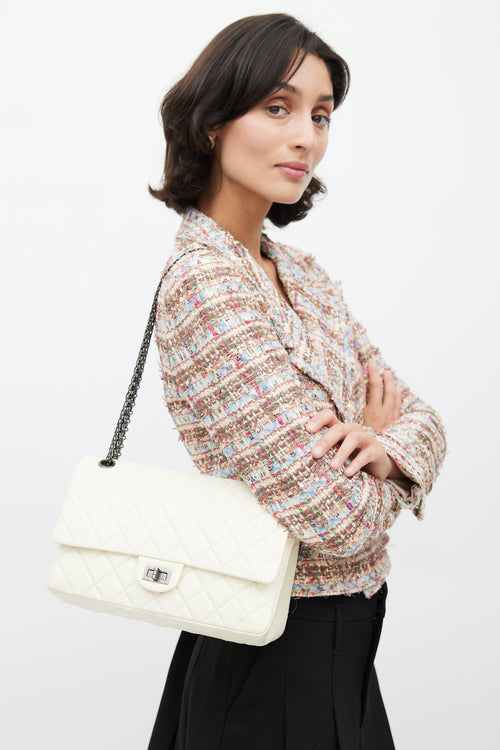 Chanel 2012 Cream Quilted Leather 2.55 Reissue 226 Shoulder Bag